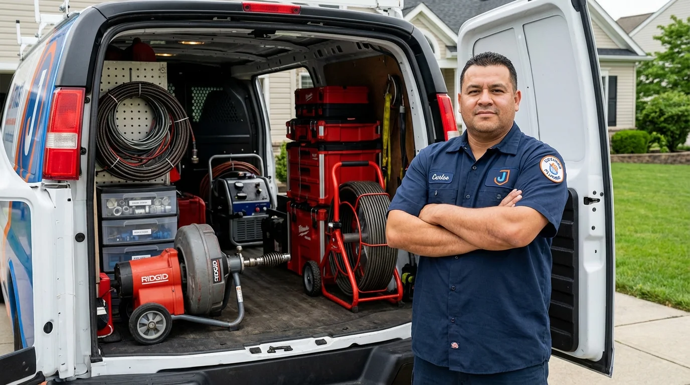 Professional drain cleaning equipment and Johns Plumbing LLC plumber in Clarkdale