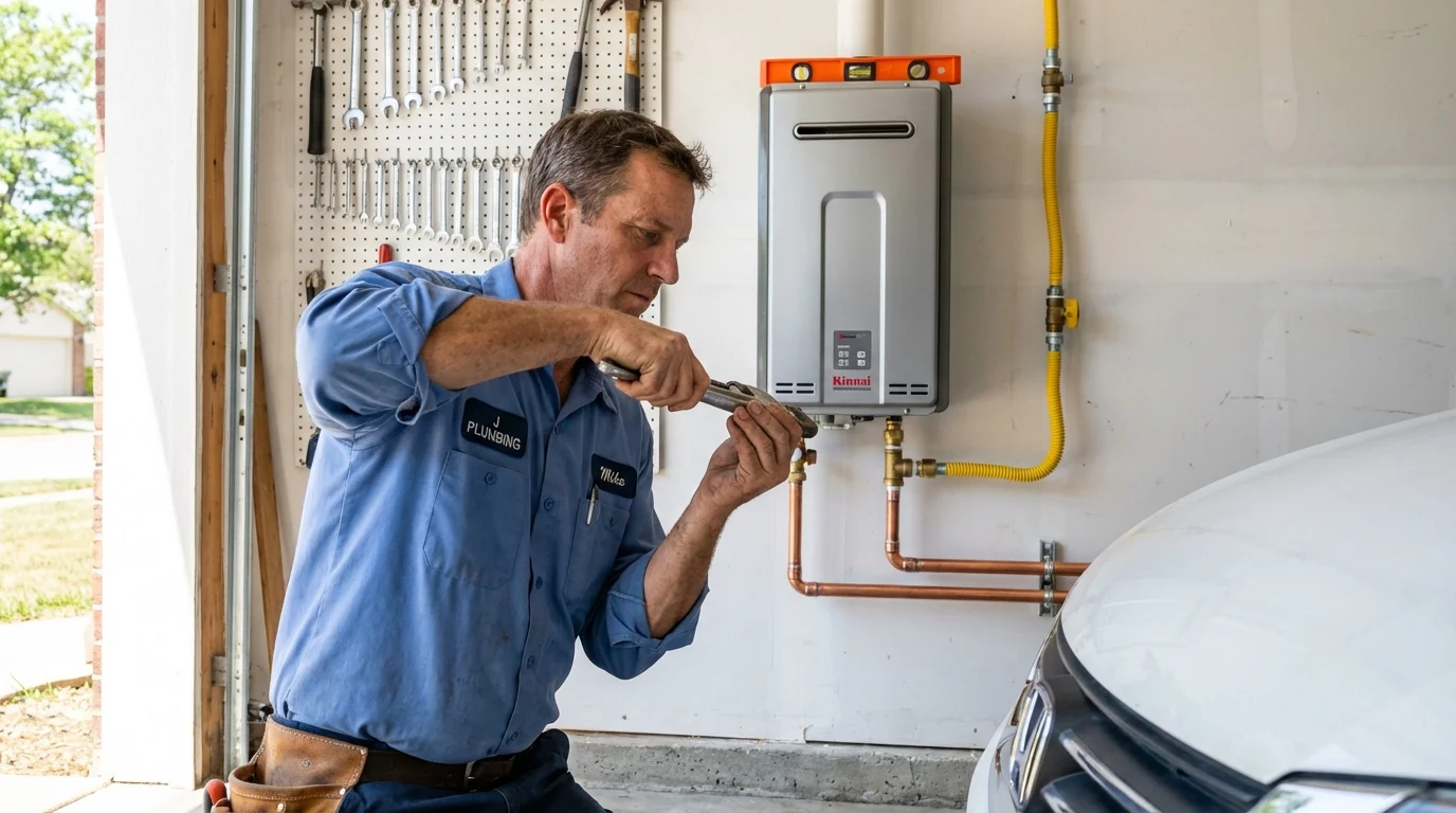 Tankless water heater installation by a Johns Plumbing LLC plumber in Clarkdale